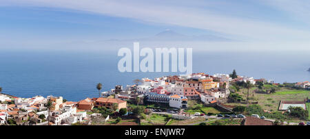 Voir d'Agulo, Tenerife et le Teide, La Gomera, Canary Islands, Spain Banque D'Images