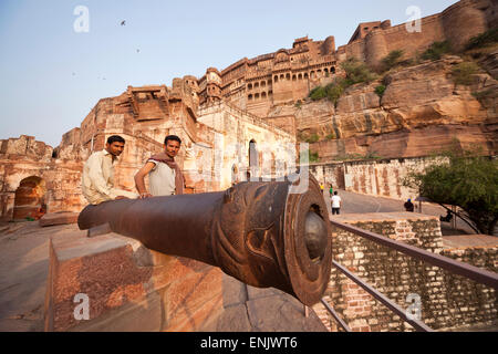 Le Fort Meherangarh, Jodhpur, Rajasthan, India Banque D'Images