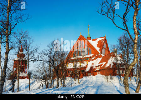 L'église de Kiruna, Kiruna, en Laponie, Cercle arctique, en Suède, Scandinavie, Europe Banque D'Images