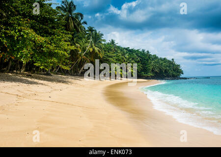 Plage de Banana, Réserve de biosphère de l'UNESCO, principe, Sao Tomé-et-Principe, Océan Atlantique, Afrique Banque D'Images