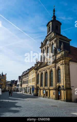 Spital église dans la zone piétonne, Bayreuth, Haute-Franconie, Bavaria, Germany, Europe Banque D'Images