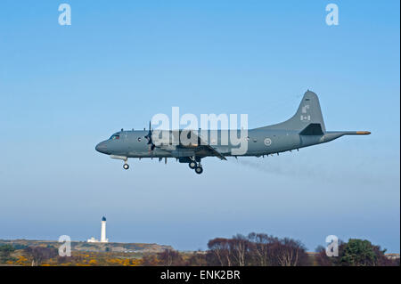 Maritime CP-140 Aurora Avion venant à RAF Lossiemouth aérodrome en Ecosse Morayshire. 9726 SCO. Banque D'Images