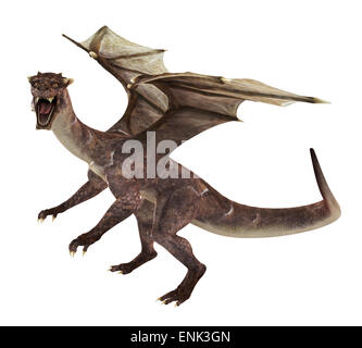 Numérique 3D render of fantasy dragon isolé sur fond blanc Banque D'Images