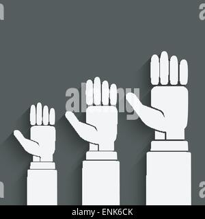 Hands up concept - vector illustration EPS 10. Illustration de Vecteur
