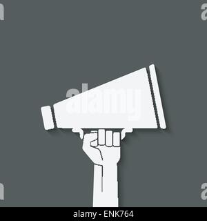 La main avec symbole mégaphone - vector illustration EPS 10. Illustration de Vecteur