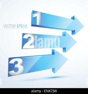 3d vector illustration flèches bleu nubered Illustration de Vecteur