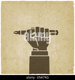 Office worker part avec stylo ancien contexte - vector illustration EPS 10. Illustration de Vecteur