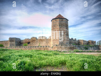 Citadelle sur l'estuaire du Dniestr. Ancienne forteresse dans Bilhorod-Dnistrovski ville, région d'Odessa. Le Sud de l'Ukraine Banque D'Images