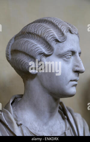 Buste femme. Hair style romain antique, 3e siècle AD. Musées du Vatican. Chiaromonti. Banque D'Images