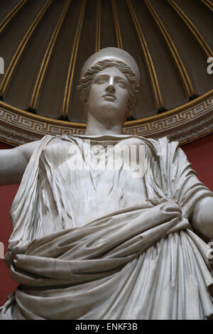 Statue d'Héra. 2e siècle copie d'annonce d'une fin d'origine hellénique. Collection Barberini. Pio-Clementine Museum. Musées du Vatican. Banque D'Images