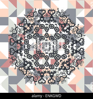 Plus de triangles Mandala carré d'arrière-plan Banque D'Images