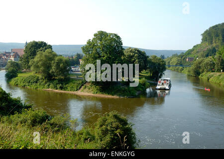 Naturpark Münden, Hann. Münden, Zusammenfluss von Werra Fulda und zur Weser Banque D'Images