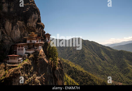 Avis de Taktsang ou Tiger's Nest de la vallée de Paro Bhoutan Monastère Banque D'Images