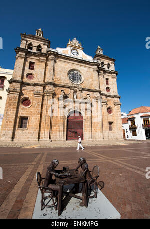 Place de la cathédrale (Plaza de la Catedral) Cartagena de Indias (Colombie Amérique du Sud Banque D'Images