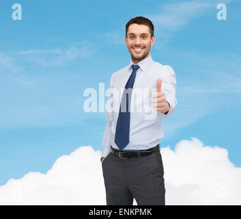 Handsome businessman showing Thumbs up Banque D'Images