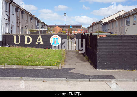 Politique de l'UDA murale sur mur de Belfast, en Irlande du Nord Banque D'Images