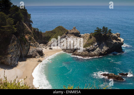 Mc moyen tombe à la Julia Pfeiffer Burns State Park California USA. Banque D'Images