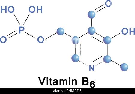 La vitamine B6 formule chimique, la structure de la molécule, vector illustration médicale. Illustration de Vecteur