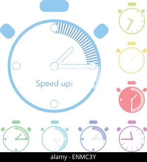 Compteur à différentes couleurs icon set. Illustration réalisée dans le vector. Illustration de Vecteur