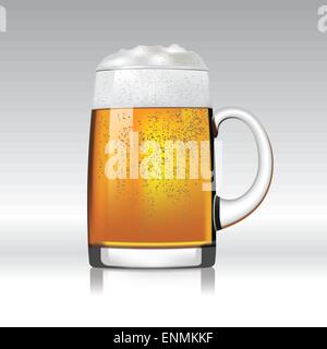 Chope de bière isolé sur fond blanc. Vector illustration Illustration de Vecteur