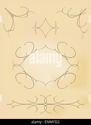 Vintage Collection tourbillons décrit. EPS10 vector illustration. Illustration de Vecteur