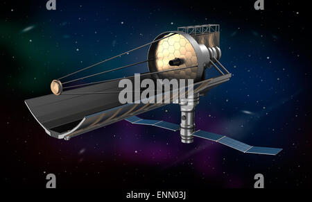 Télescope spatial en orbite. Ma propre conception Banque D'Images