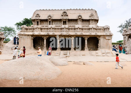 Cinq Rathas, Mamallapuram. Banque D'Images