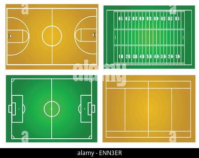 Terrains de sport Illustration de Vecteur