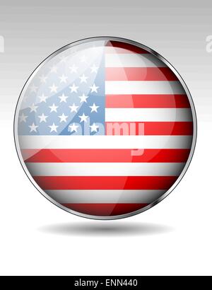 Bouton drapeau USA Illustration de Vecteur