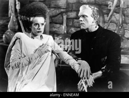 Fiancée de Frankenstein, USA, 1935 aka : Frankensteins Braut, Regie : James Whale, acteurs : Boris Karloff, Elsa Lanchester Banque D'Images