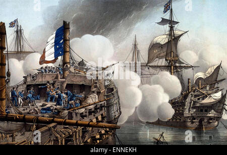 La célèbre navires . Le Combat d'Aboukir Orénoque , ( 1 août 1798 ) La bataille du Nil (également connu sous le nom de la bataille d'Aboukir Bay, en français comme la Bataille d'Aboukir Banque D'Images