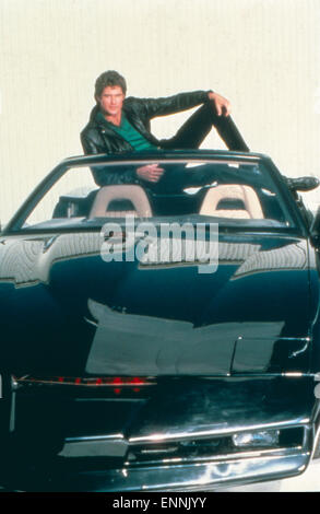 David Hasselhoff mit dem Auto dans K.I.T.T. der Serie 'Knight Rider', USA 1982 - 1986. Banque D'Images