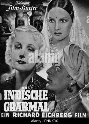 Titelblatt des Programmhefts «Illustrierter Film Kurier' Nr. 2739 vom Film 'Dune' indische Grabmal mit La Jana, Frits van Dongen u Banque D'Images