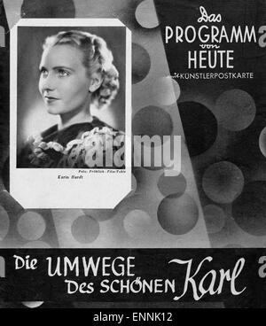 Titelblatt des Programmhefts «Programm von heute" Künstlerpostkarte 1211 Nr. mit vom Film 'Die Umwege des schönen Karl' mit Banque D'Images