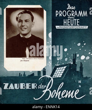 Titelblatt des Programmhefts «Programm von heute" Künstlerpostkarte 1180 Nr. mit der Zauber vom Film 'Boheme' mit Jan Kiepur Banque D'Images