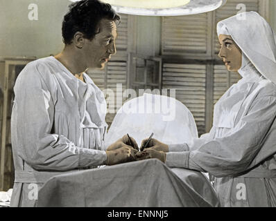 L'histoire de la nonne, aka Geschichte eines Nonne, USA, 59, Regie : Fred Zinnemann, acteurs : Audrey Hepburn, Peter Finch Banque D'Images