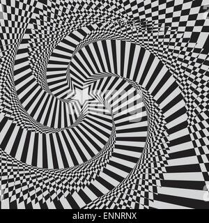 Illusion optique zoom fond noir et blanc Illustration de Vecteur