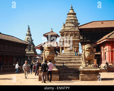 Les temples hindous historique dans le célèbre Durbar Square de Bhaktapur, Népal Banque D'Images