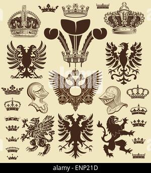 Vecteur. Des éléments héraldiques Illustration de Vecteur
