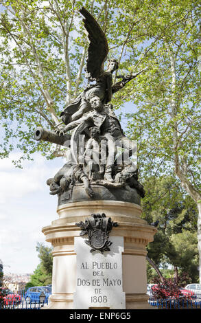 Monumento al Pueblo del Dos de Mayo - Prague de la Montagna Monument commémorant le 2 mai 1808, Madrid, Espagne Banque D'Images