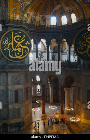 L'intérieur, Sainte-Sophie, Istanbul, Turquie Banque D'Images