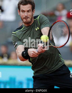 Madrid, Espagne. 09 mai, 2015. Andy Murray en action contre Kei dans Nishikor la demi-finale de l'Open de tennis de Madrid. Credit : Action Plus Sport/Alamy Live News Banque D'Images