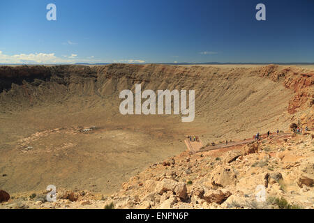 Une photographie de la Meteor Crater près de Flagstaff en Arizona. Elle est proclamée pour être "mieux conservé cratère de météorite sur la Terre''. Banque D'Images