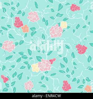 Monnaie vecteur modèle transparent avec des roses et des branches Illustration de Vecteur