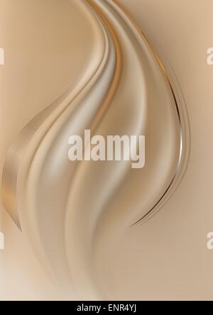 Les lignes courbes et de l'argent Orange marron clair sur fond de filet Illustration de Vecteur