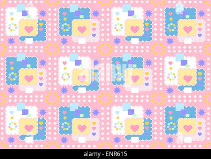 Joyeux rose avec des étoiles et boules à l'arrière-plan Illustration de Vecteur