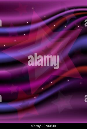 Les étoiles de couleur violet pourpre sur fond de filet ondulé Illustration de Vecteur