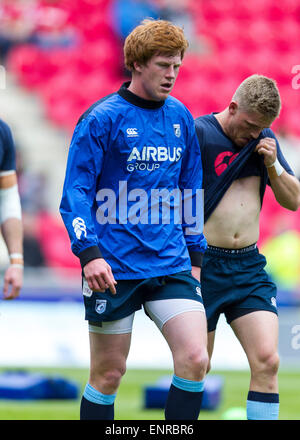 Llanelli, Wales. 10 mai, 2015. Guinness Pro12. Scarlets contre les Cardiff Blues. Rhys Patchell Blues au cours de la réchauffer. Credit : Action Plus Sport/Alamy Live News Banque D'Images