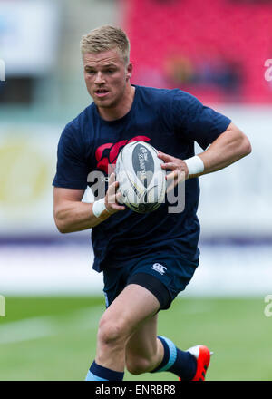 Llanelli, Wales. 10 mai, 2015. Guinness Pro12. Scarlets contre les Cardiff Blues. Gareth Anscombe pendant l'échauffement. Credit : Action Plus Sport/Alamy Live News Banque D'Images