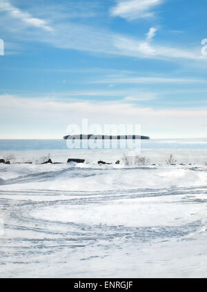 Le Frenchman's Island, Oneida Lake , New York en hiver Banque D'Images